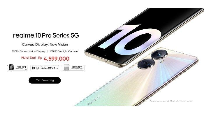 realme 10 Pro 5G tampil dengan layar lengkung, membuatnya terlihat elegan