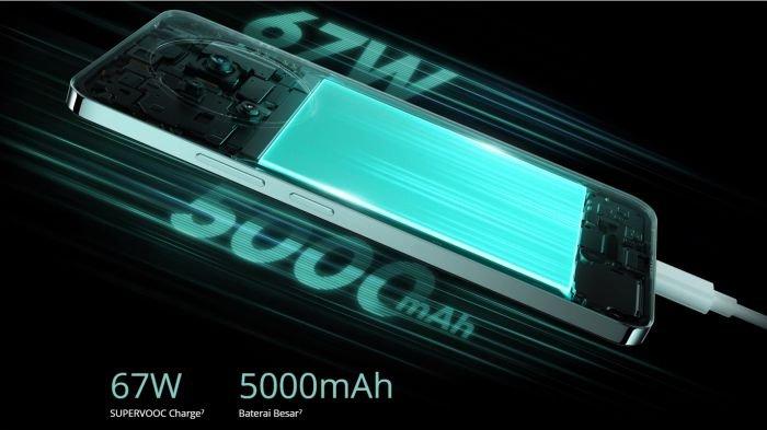 realme 12 Plus 5G hadir berbekal baterai 5000 mAh yang didukung fast charging 67 watt