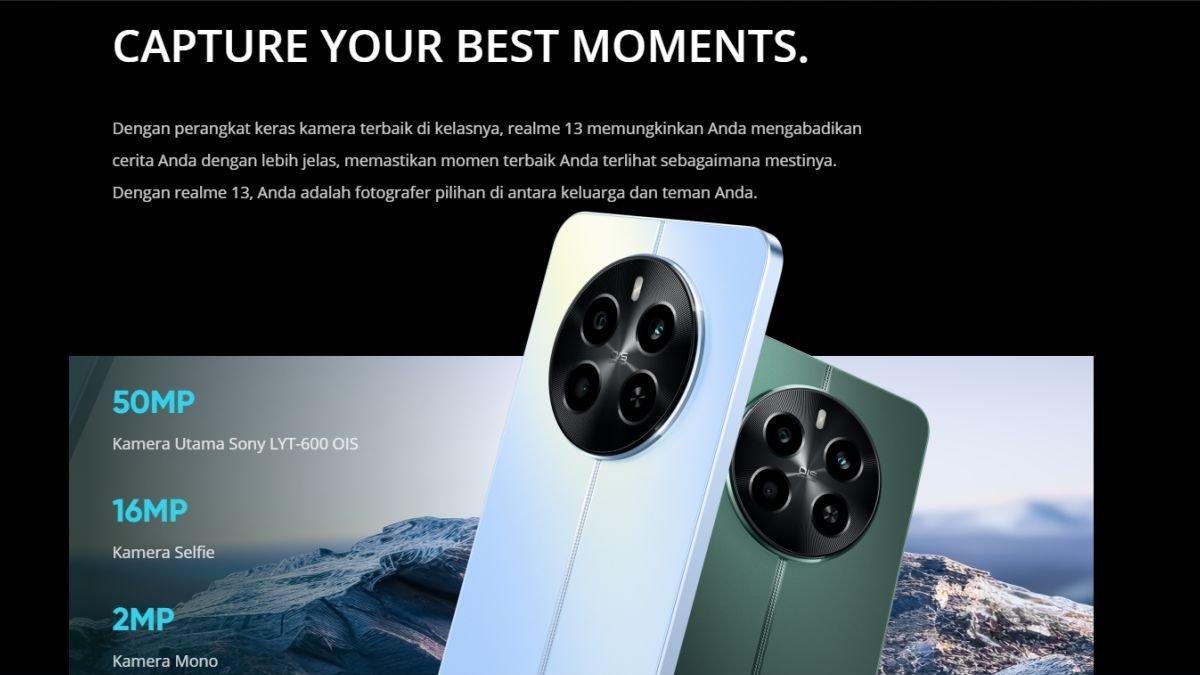 Ilustrasi kamera di bodi belakang realme 13