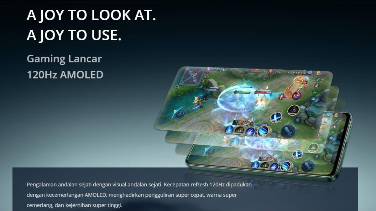 Ilustrasi layar AMOLED HP realme yang salah satunya cocok untuk gaming