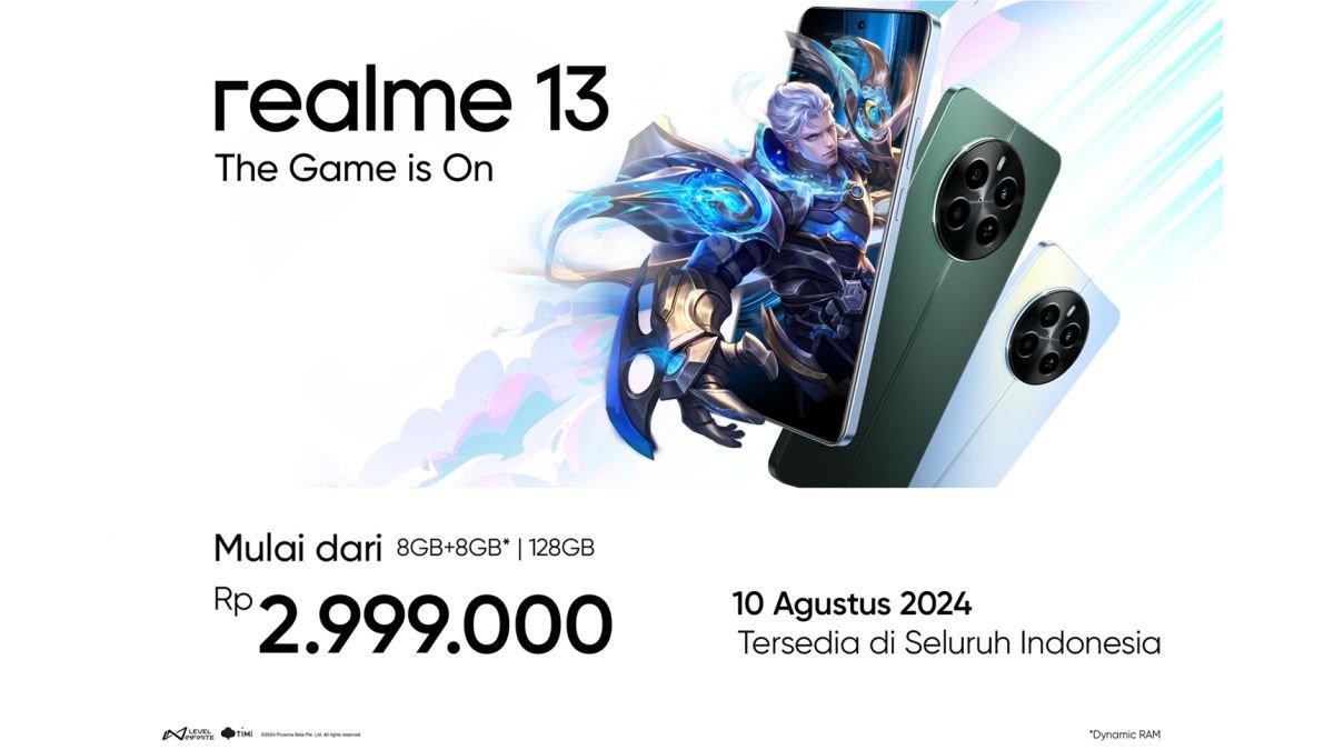 realme 13 mulai tersedia di seluruh Indonesia Sabtu (10/8/2024)