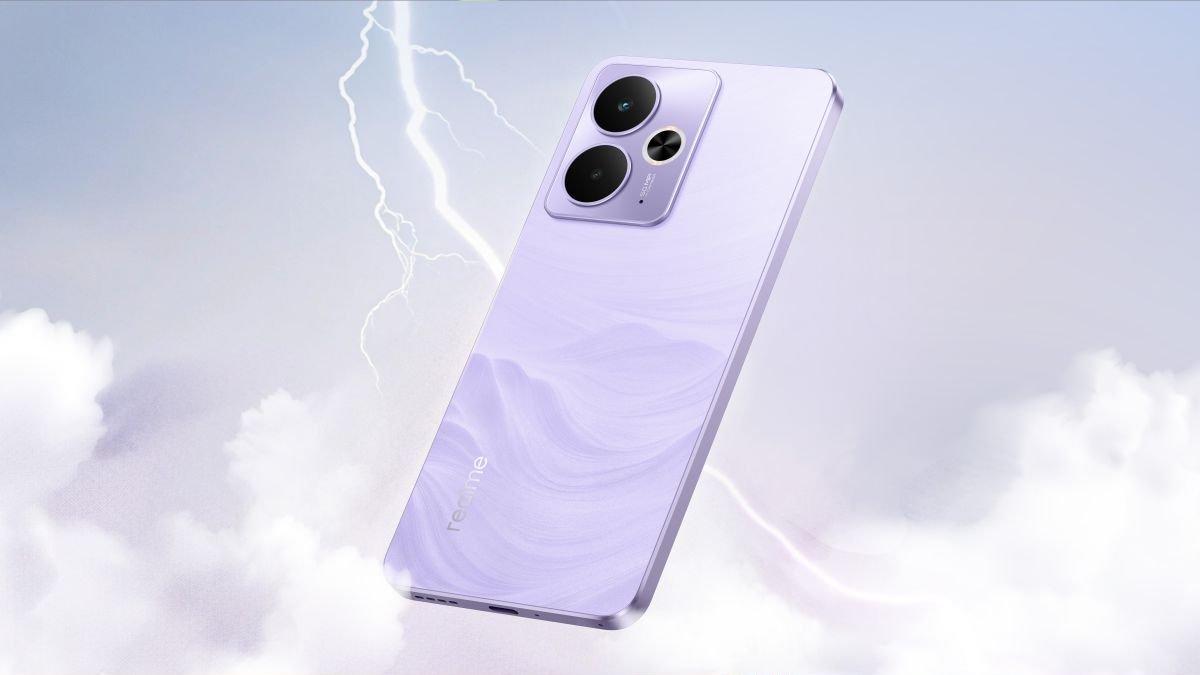 Desain bodi belakang dan modul kamera realme 14T 5G