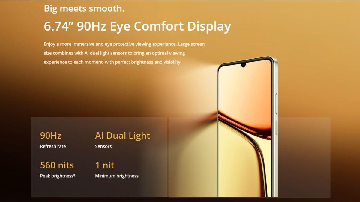 Spesifikasi layar realme C61