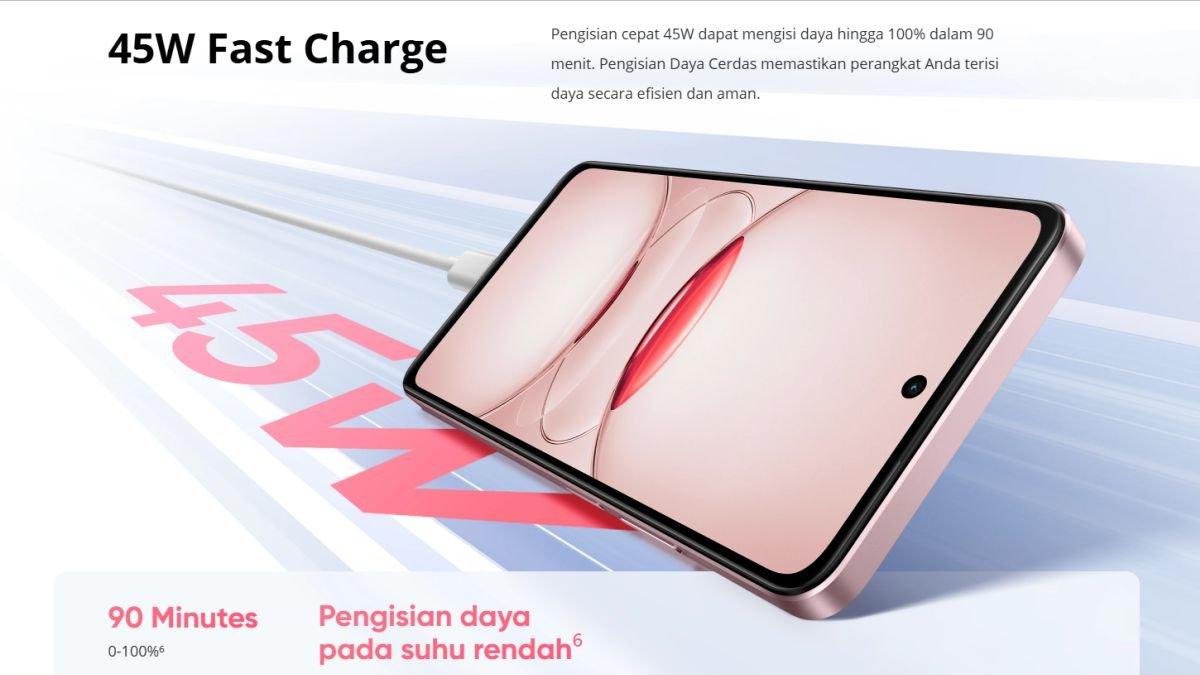 Sektor daya realme C75x didukung baterai 5600 mAh dan fitur fast charging 45 watt