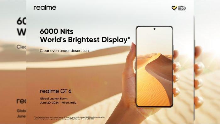 Tingkat kecerahan layar realme GT 6 diklaim sampai 6000 nits