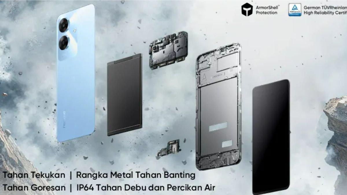 Ilustrasi daya tahan realme Note 60