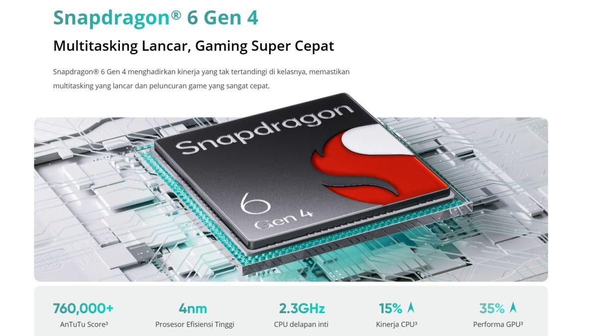 Ilustrasi realme P3 5G yang diperkuat chipset Snapdragon 6 Gen 4