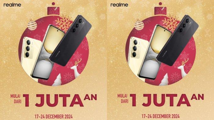 Realme hadirkan promo di 17-24 Desember 2024, harga HP mulai dari Rp 1 jutaan saja.