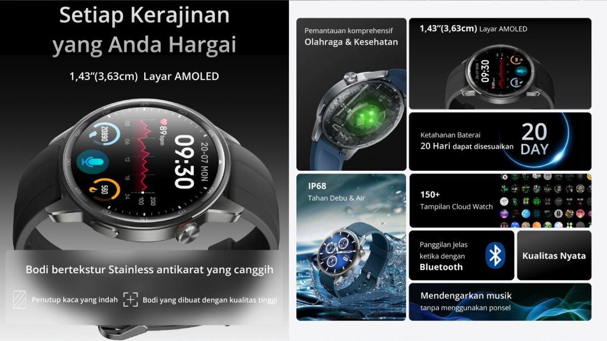 Ilustrasi spesifikasi dan fitur realme Watch S2