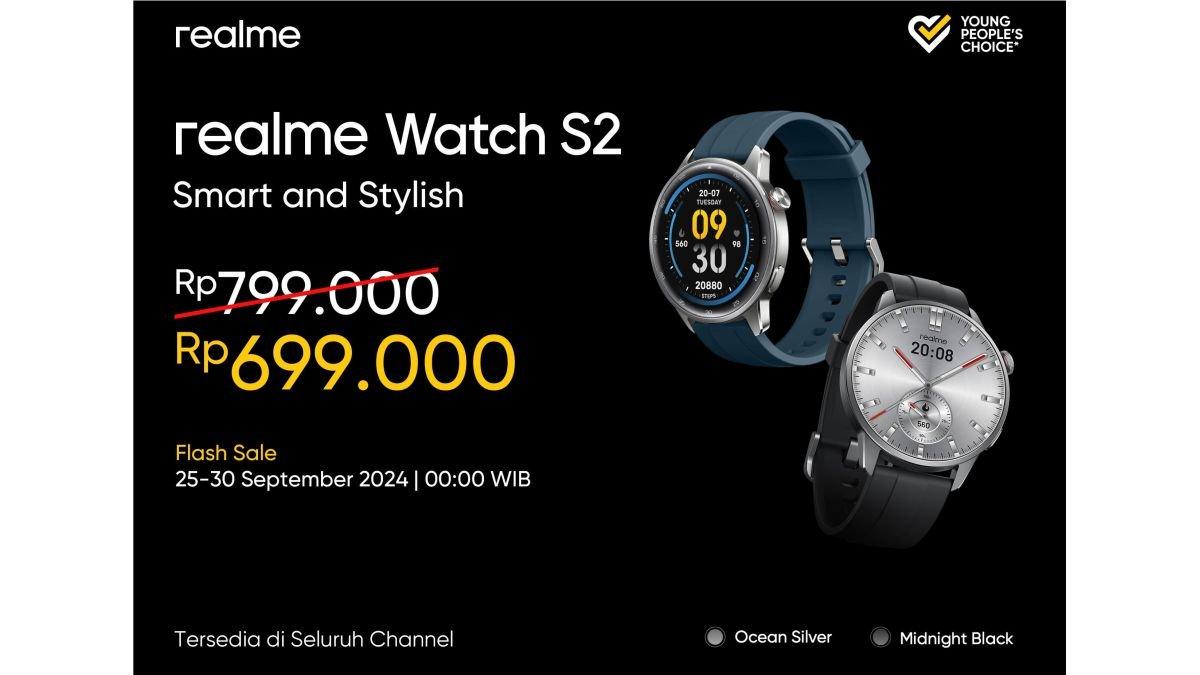 Harga realme Watch S2 di pasar Indonesia, mulai Rp 699.000 pada sesi Flash Sale