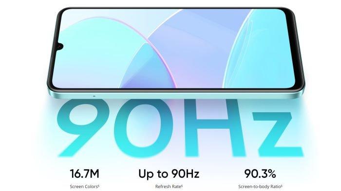Layar realme C51 didukung refresh rate 90 Hz dan fitur Mini Capsule