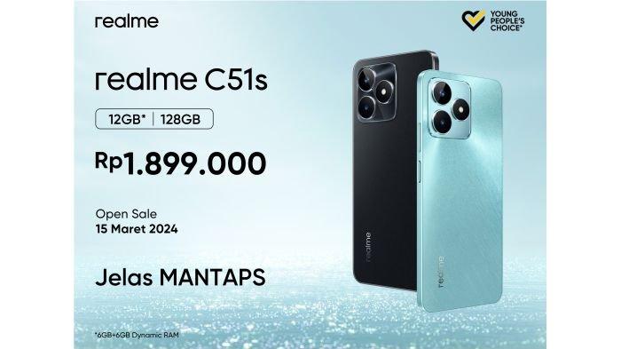 realme C51s dibanderol Rp 1,89 juta, hadir berbekal baterai 5000 mAh yang didukung fast charging 33 watt