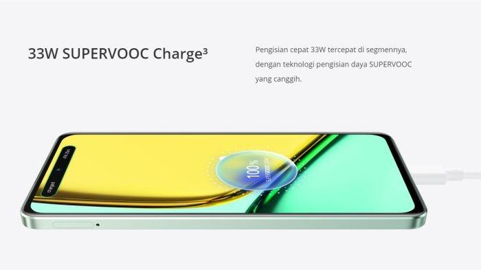 realme C67 hadir berbekal baterai 5000 mAh yang didukung fast charging 33 watt
