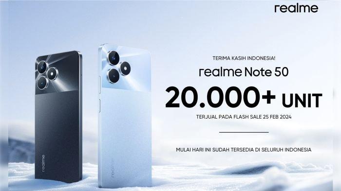Dapat respon positif, realme Note 50 catat penjualan lebih dari 20 ribu unit selama sesi flash sale di pasar Indonesia