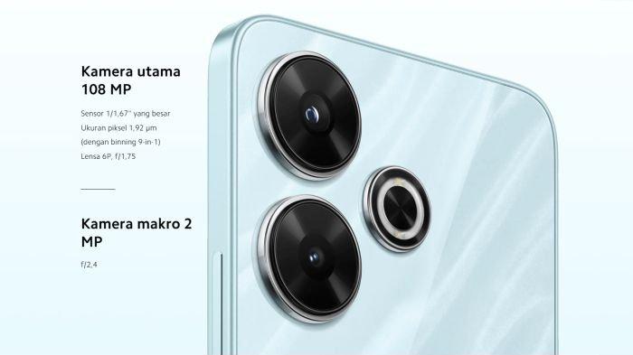 Susunan kamera di bodi belakang Redmi 13