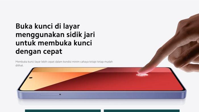 Redmi Note 13 Pro 4G sudah hadir dengan sensor fingerprint yang disemat di layar