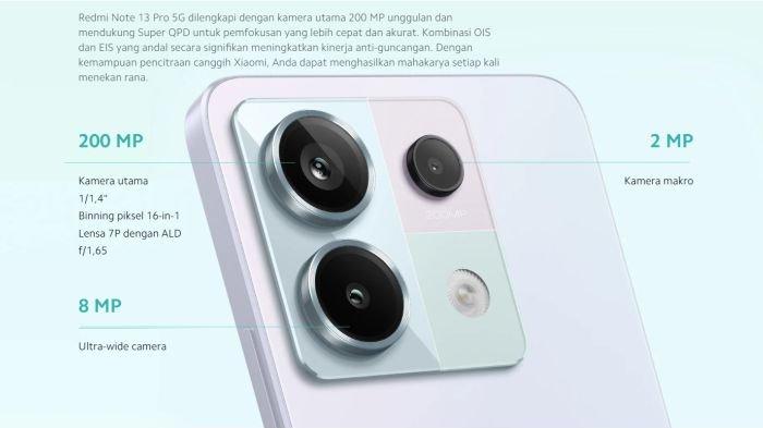 Modul kamera di bodi belakang Redmi Note 13 Pro 5G
