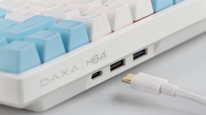 Ilustrasi keyboard eksternal dengan dua konektivitas, yakni kabel dan wireless