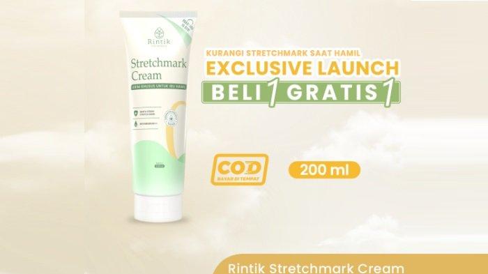 Rintik Stretchmark Cream hadir dengan wada tube bermaterial plastik ukuran 200 ml.