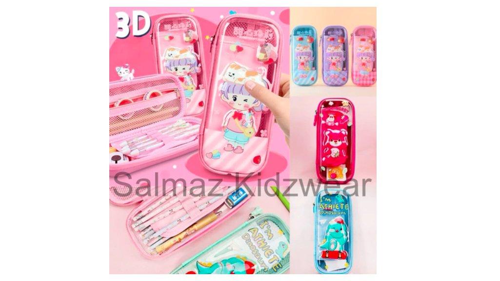 salmazkidzwear - empat Pensil Anak SD/TK 3D Hardcase Anti Meleyot