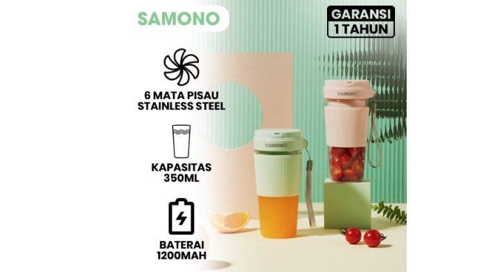 SAMONO 350ML Juicer Plastik Blender Portable SW-Y9 hadir dengan 6 mata pisau stainless steel.