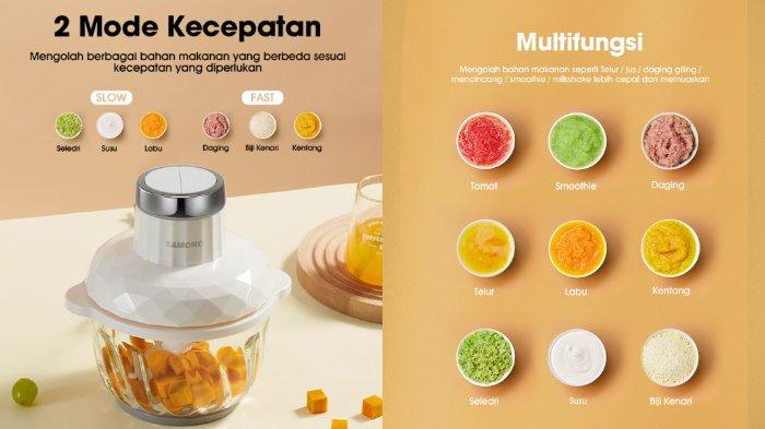 SAMONO Food Chopper SW-C300 lebih multifungsi untuk haluskan beragam bahan didukung dengan 2 mode kecepatan