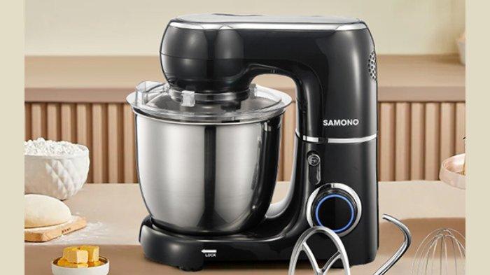 SAMONO Stand Mixer 5 Liter SW-KM550 dengan 10 kecepatan yang bisa disesuaikan kebutuhan.