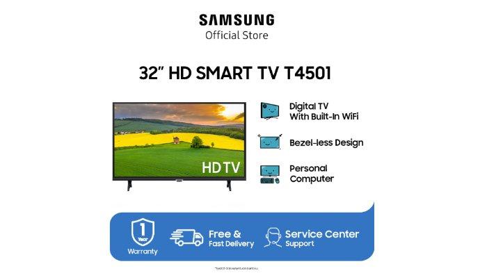 SAMSUNG 32 inch HD Smart TV T4501 dengan PurColor.