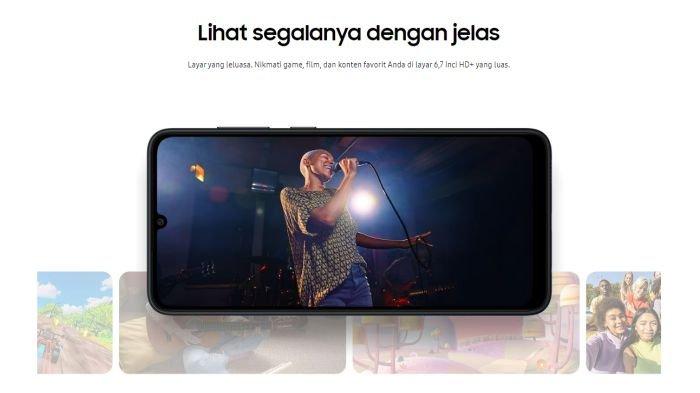 Ilustrasi layar luas SAMSUNG Galaxy A05