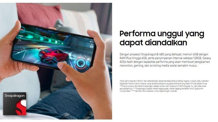 Ilustrasi SAMSUNG Galaxy A05s yang hadir dengan performa chipset Snapdragon 680 garapan Qualcomm
