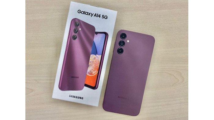 Desain bodi belakang dan kardus SAMSUNG Galaxy A14 5G