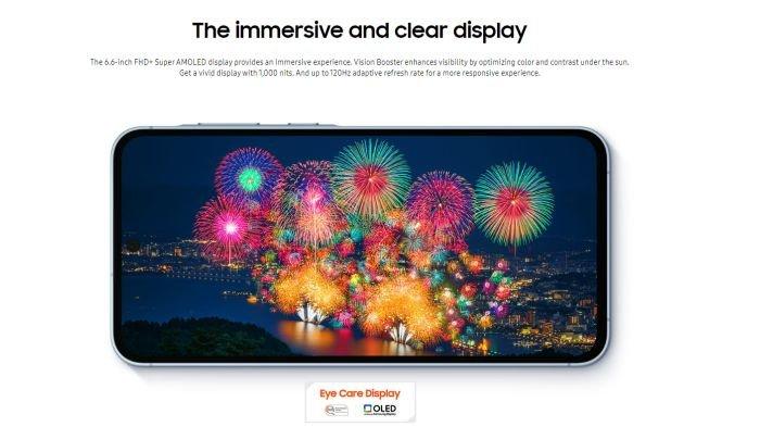 Ilustrasi bidang layar SAMSUNG Galaxy A55 5G