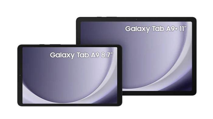 Ilustrasi perbandingan layar dua tablet anak SAMSUNG Galaxy Tab A9 Series Kids Edition