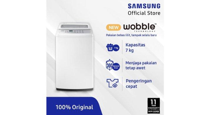 SAMSUNG Mesin Cuci Top Loading WA70H4200SW/SE hadirkan performa pencucian dan pengeringan handal
