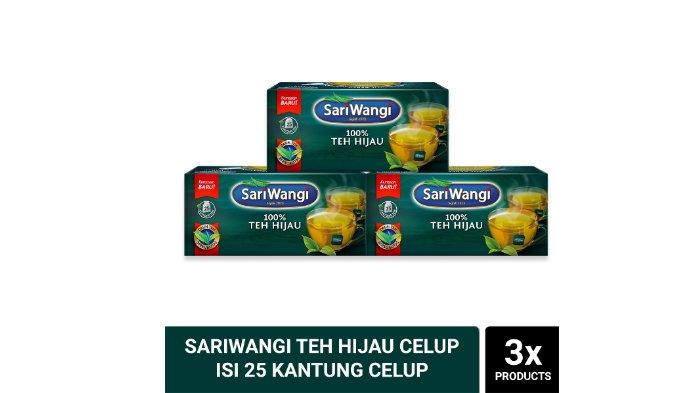 Sariwangi Teh Hijau Celup Isi 25 Kantung Celup Triplepack