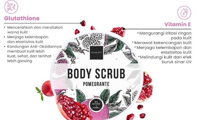 SCARLETT Whitening Body Scrub Pomegrante