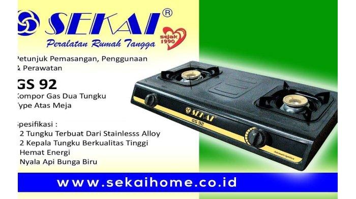 SEKAI Kompor Gas 2 Tungku - GS 92