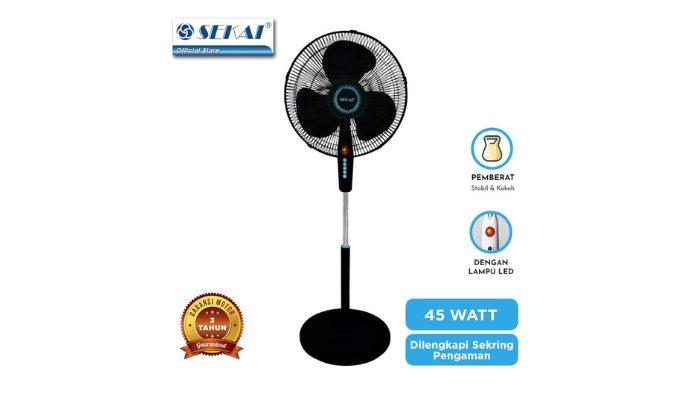 SEKAI Stand Fan 16 Inch SFN1621 dengan round base yang lebih kokoh.