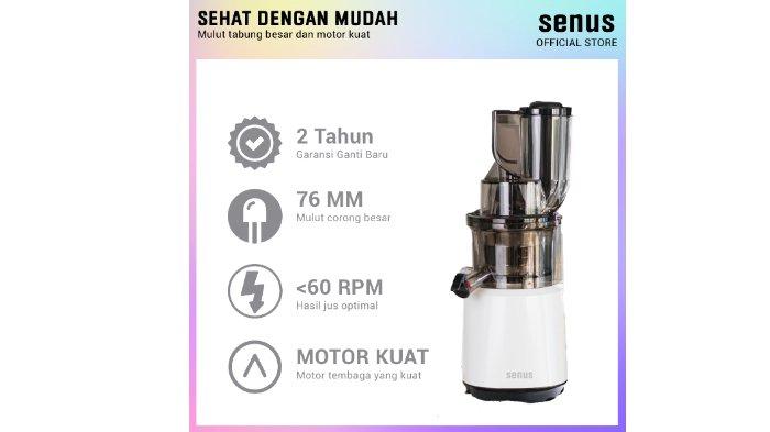 Senus Slow Juicer hadir dengan motor tembaga bertenaga.