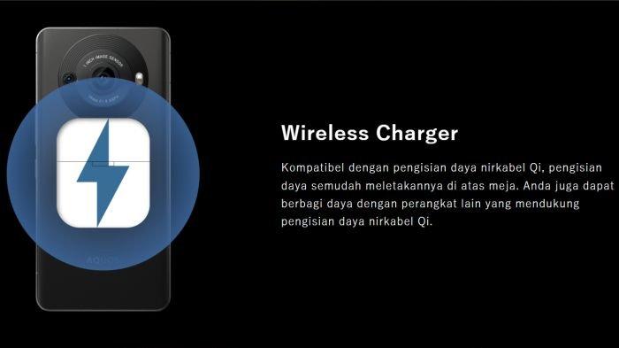 SHARP AQUOS R8s Pro hadir dengan baterai jumbo 5000 mAh, didukung pula kemampuan wireless charging