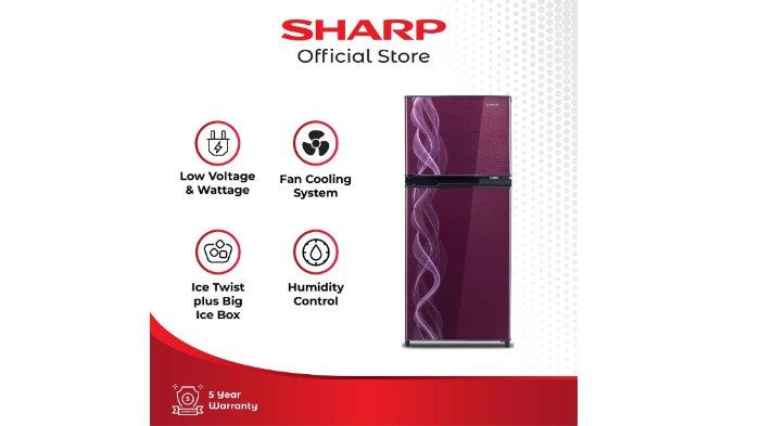 SHARP Kulkas 2 Pintu New Kirei Series Helix SJ-197ND-VP2.
