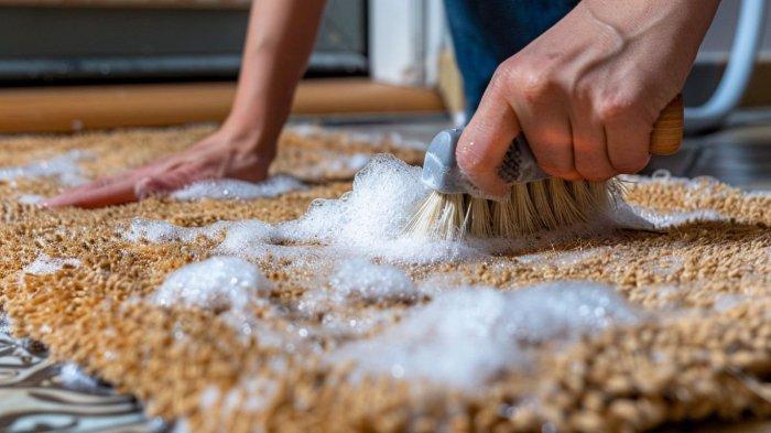 Cuci keset dengan tangan dan sikat untuk memastikannya lebih bersih dari kotoran