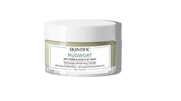 SKINTIFIC Mugwort Mask Acne Clay Mask 55g Masker Wajah - clay mask