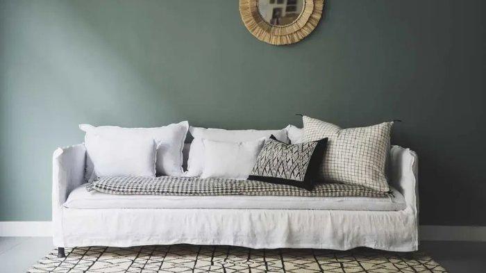 Sofa topper untuk menambah ketebalan bantalan sofa