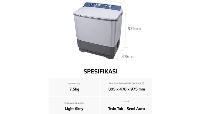 LG Mesin Cuci 2 Tabung P7500N