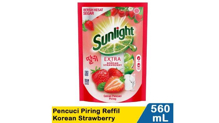 SUNLIGHT SABUN CUCI PIRING Korean Strawberry isi 560 ML