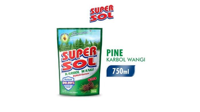Supersol Pembersih Lantai Karbol Cemara Pine Pouch 750 ml.