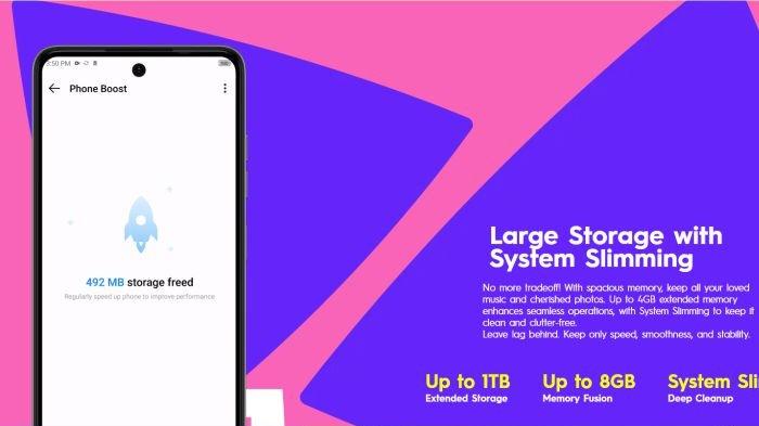 Selain Storage hingga 128 GB, TECNO POP 8 juga masih mendukung pemakaian microSD Card sampai 1 TB