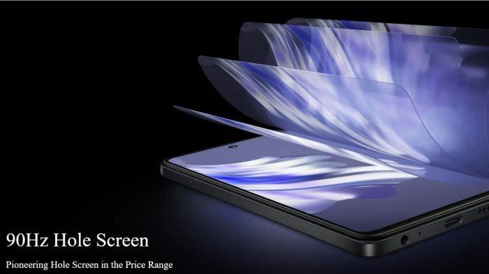 Layar TECNO SPARK 20 berponi punch hole didukung fast charging 90 Hz dan fitur Mini Capsule