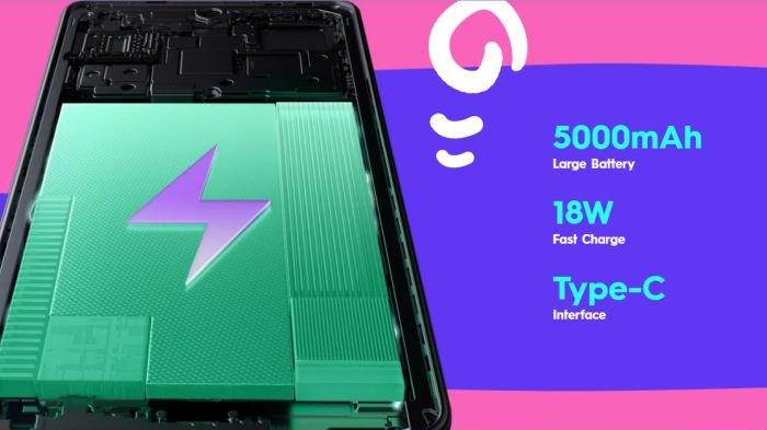 Sektor daya TECNO SPARK 20C didukung baterai 5000 mAh